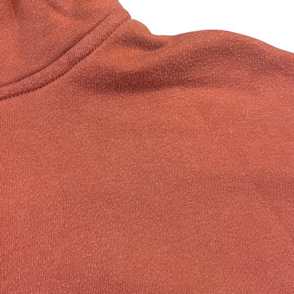 Aerie Women Small Sweatshirt 1/4 Zip Cropped Raw Edge Long Sleeve Burnt Orange - Picture 1 of 6